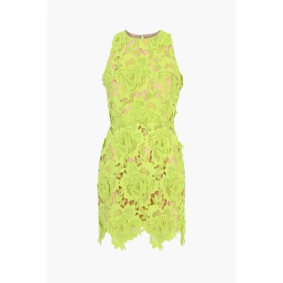 NWT! Adelyn Rae Cassie 3D Crochet Mini Dress in Lime Green Sz S - Picture 5 of 10